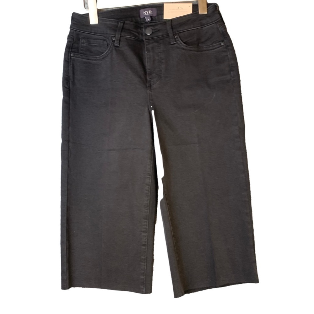 NYDJ Jeans Capri 15” Inseam high-rise wide-leg black cropped gaucho